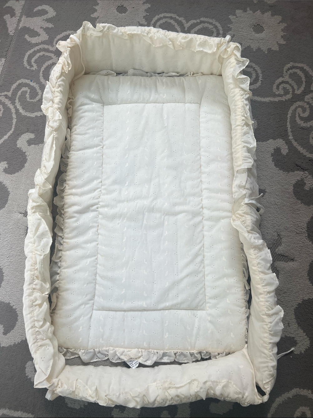 Cotton Tale Designs Vintage Classic Cream Quilted Baby Bassinet Mattress Pad